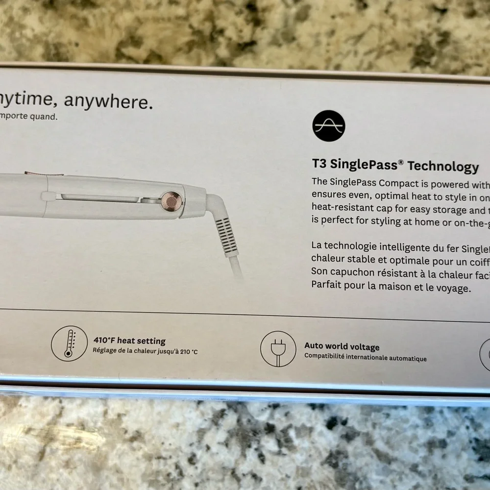 T3 SinglePass and Featherweight Compact Hair Tools - White and Rose Gold - Picture 6 of 7